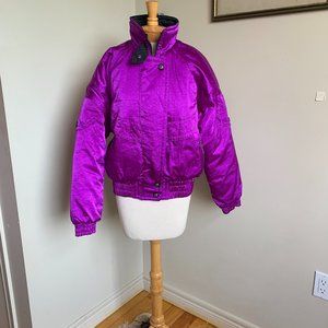 80s Purple Monochrome Ski Jacket